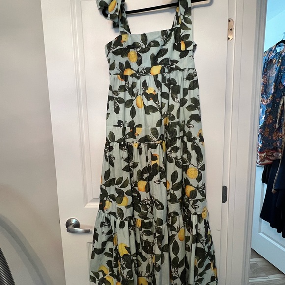 MINTY LEMON PRINTED TIE-STRAP MAXI DRESS - Picture 2 of 8
